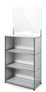 USM Haller Counter M with Security Screen, USM matte silver, With feet