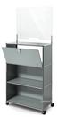 USM Haller Counter M with Security Screen and Hatch, Mid grey RAL 7005, With castors