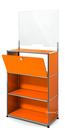 USM Haller Counter M with Security Screen and Hatch, Pure orange RAL 2004, With feet