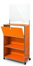 USM Haller Counter M with Security Screen and Hatch, Pure orange RAL 2004, With castors