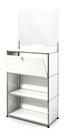 USM Haller Counter M with Security Screen and Hatch, Pure white RAL 9010, With feet