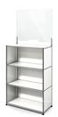 USM Haller Counter M with Security Screen, Pure white RAL 9010, With feet