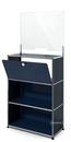 USM Haller Counter M with Security Screen and Hatch, Steel blue RAL 5011, With feet