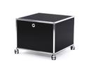 USM Haller Printer Container, 50 cm, Graphite black RAL 9011, With castors