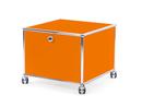 USM Haller Printer Container, 50 cm, Pure orange RAL 2004, With castors