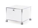 USM Haller Printer Container, 50 cm, Pure white RAL 9010, With castors
