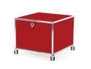 USM Haller Printer Container, 50 cm, USM ruby red, With castors