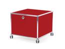 USM Haller Printer Container, 50 cm, USM ruby red, With castors