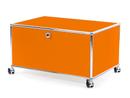 USM Haller Printer Container, 75 cm, Pure orange RAL 2004, With castors