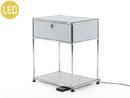 USM Haller Bedside Table with Dimmable Light, USM matte silver