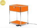 USM Haller Bedside Table with Dimmable Light, Pure orange RAL 2004