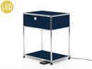 USM Haller Bedside Table with Dimmable Light, Steel blue RAL 5011