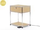 USM Haller Bedside Table with Dimmable Light, USM beige