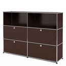 USM Haller Highboard L with 4 Drop-down Doors, USM brown