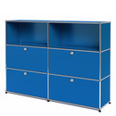 USM Haller Highboard L with 4 Drop-down Doors, Gentian blue RAL 5010