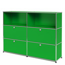 USM Haller Highboard L with 4 Drop-down Doors, USM green