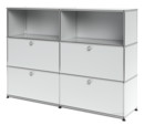 USM Haller Highboard L with 4 Drop-down Doors, USM matte silver