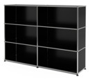 USM Haller Highboard L, Customisable, Graphite black RAL 9011, Open, Open, Open