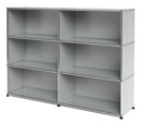 USM Haller Highboard L, Customisable, Light grey RAL 7035, Open, Open, Open