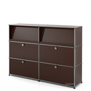 USM Haller Highboard L with Angled Shelves, USM brown