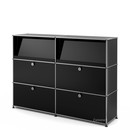 USM Haller Highboard L with Angled Shelves, Graphite black RAL 9011