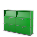 USM Haller Highboard L with Angled Shelves, USM green