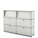 USM Haller Highboard L with Angled Shelves, Light grey RAL 7035