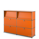 USM Haller Highboard L with Angled Shelves, Pure orange RAL 2004