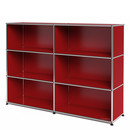 USM Haller Highboard L open, USM ruby red