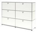 USM Haller Highboard L, Customisable, Pure white RAL 9010, With 2 drop-down doors, With 2 drop-down doors, With 2 drop-down doors