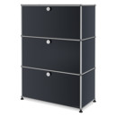 USM Haller Highboard M, Customisable, Anthracite RAL 7016, With drop-down door, With drop-down door, With drop-down door