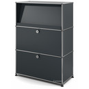 USM Haller Highboard M with Angled Shelf, Anthracite RAL 7016