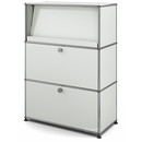 USM Haller Highboard M with Angled Shelf, Light grey RAL 7035