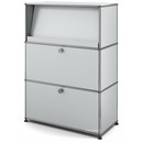 USM Haller Highboard M with Angled Shelf, USM matte silver