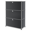 USM Haller Highboard M, Customisable, Mid grey RAL 7005, With drop-down door, With drop-down door, With drop-down door