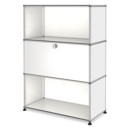 USM Haller Highboard M, Customisable, Pure white RAL 9010, Open, With drop-down door, Open