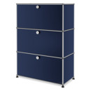 USM Haller Highboard M, Customisable, Steel blue RAL 5011, With drop-down door, With drop-down door, With drop-down door