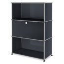 USM Haller Highboard M with 1 Drop-down Door, Anthracite RAL 7016