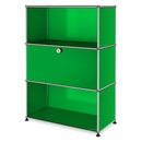 USM Haller Highboard M with 1 Drop-down Door, USM green