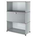 USM Haller Highboard M with 1 Drop-down Door, Light grey RAL 7035