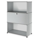 USM Haller Highboard M with 1 Drop-down Door, USM matte silver