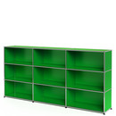 USM Haller Highboard XL, Customisable, USM green, Open, Open, Open