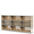 USM Haller Highboard XL with 3 Glass Doors, without lock, USM beige