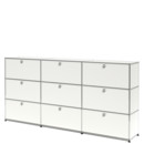 USM Haller Highboard XL, Customisable, Pure white RAL 9010, With 3 drop-down doors, With 3 drop-down doors, With 3 drop-down doors