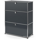 USM Haller Storage Unit with 3 Drawers, H 95 + 4 x W 75 x D 35 cm, Anthracite RAL 7016