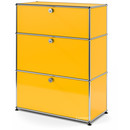 USM Haller Storage Unit with 3 Drawers, H 95 + 4 x W 75 x D 35 cm, Golden yellow RAL 1004