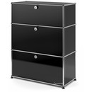 USM Haller Storage Unit with 3 Drawers, H 95 + 4 x W 75 x D 35 cm, Graphite black RAL 9011