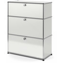 USM Haller Storage Unit with 3 Drawers, H 95 + 4 x W 75 x D 35 cm, Light grey RAL 7035