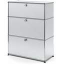 USM Haller Storage Unit with 3 Drawers, H 95 + 4 x W 75 x D 35 cm, USM matte silver