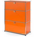 USM Haller Storage Unit with 3 Drawers, H 95 + 4 x W 75 x D 35 cm, Pure orange RAL 2004